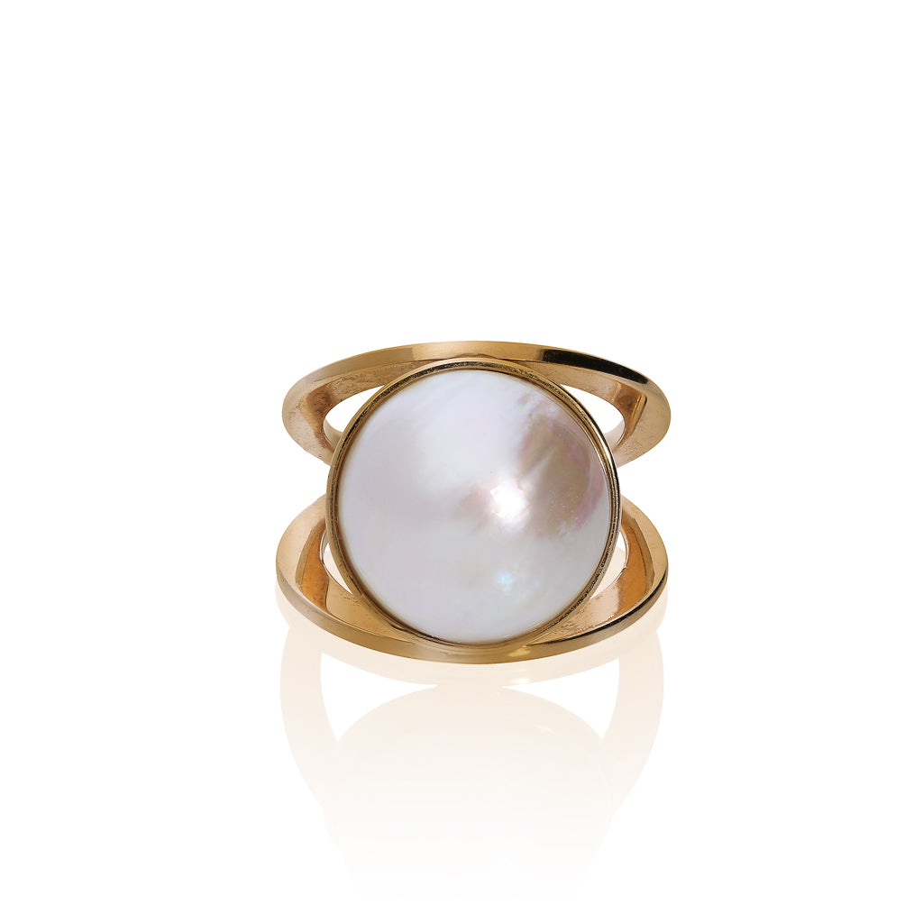 Anillo “MOON” Media Perla